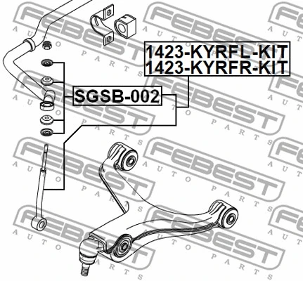 1423-KYRFL-KIT FEBEST Тяга / стойка, стабилизатор (фото 2)