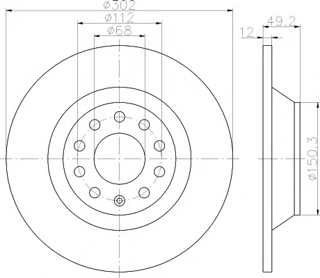 8DD 355 111-171 BEHR/HELLA/PAGID Тормозной диск (фото 1)