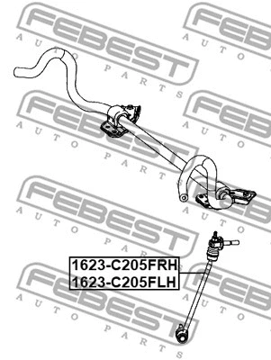 1623-C205FRH FEBEST Тяга / стойка, стабилизатор (фото 2)