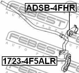 1723-4F5ALR FEBEST Тяга / стойка, стабилизатор (фото 2)
