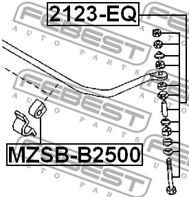 2123-EQ FEBEST Тяга / стойка, стабилизатор (фото 2)