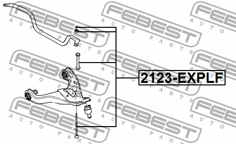 2123-EXPLF FEBEST Тяга / стойка, стабилизатор (фото 2)