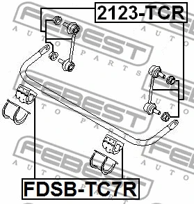 2123-TCR FEBEST Тяга / стойка, стабилизатор (фото 2)