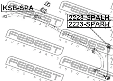 2223-SPALH FEBEST Тяга / стойка, стабилизатор (фото 2)