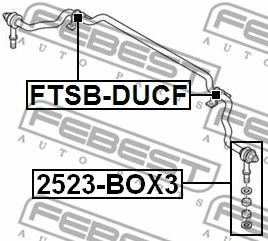 2523-BOX3 FEBEST Тяга / стойка, стабилизатор (фото 2)