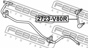 2723-S80R FEBEST Тяга / стойка, стабилизатор (фото 2)