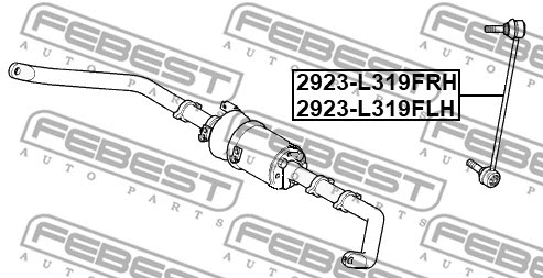 2923-L319FRH FEBEST Тяга / стойка, стабилизатор (фото 2)