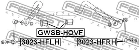 3023-HFLH FEBEST Тяга / стойка, стабилизатор (фото 2)