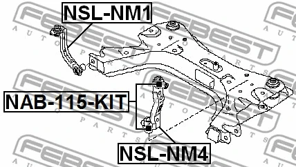 NSL-NM4 FEBEST Тяга / стойка, стабилизатор (фото 2)