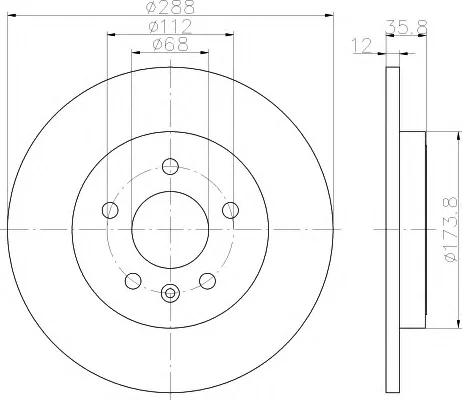 8DD 355 111-801 BEHR/HELLA/PAGID Тормозной диск (фото 1)