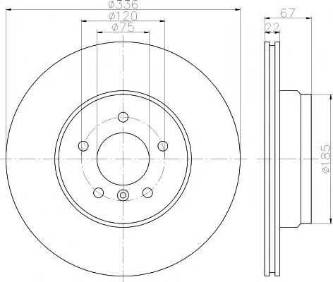 8DD 355 111-951 BEHR/HELLA/PAGID Тормозной диск (фото 1)