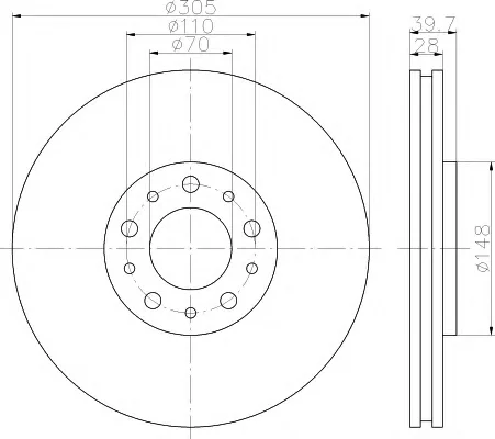 8DD 355 112-501 BEHR/HELLA/PAGID Тормозной диск (фото 1)