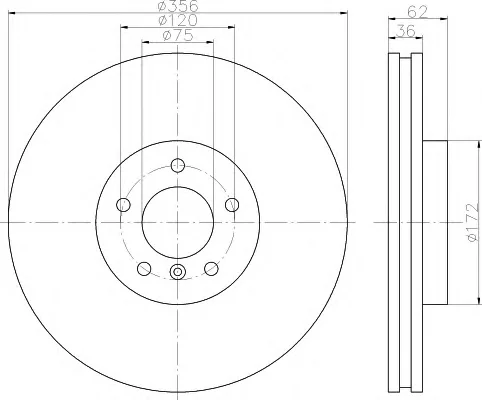 8DD 355 112-681 BEHR/HELLA/PAGID Тормозной диск (фото 1)