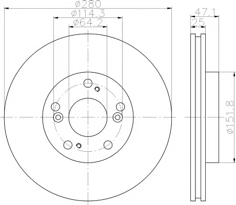 8DD 355 112-741 BEHR/HELLA/PAGID Тормозной диск (фото 1)