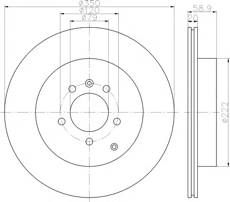 8DD 355 112-851 BEHR/HELLA/PAGID Тормозной диск (фото 1)