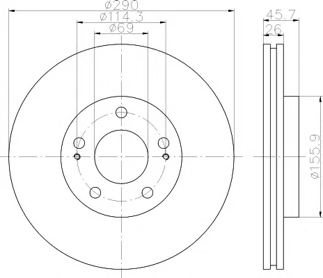 8DD 355 112-911 BEHR/HELLA/PAGID Тормозной диск (фото 1)