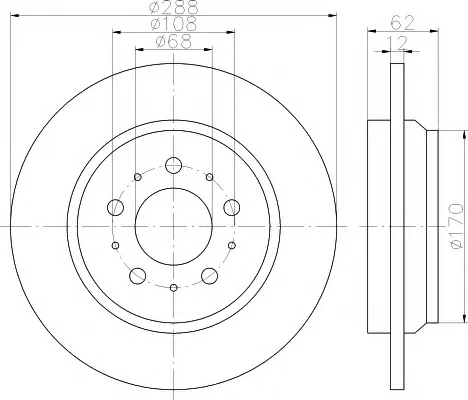 8DD 355 113-021 BEHR/HELLA/PAGID Тормозной диск (фото 1)