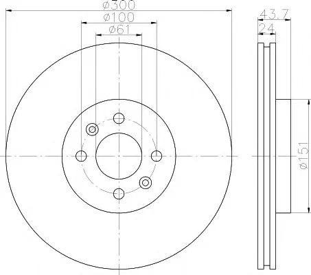 8DD 355 113-051 BEHR/HELLA/PAGID Тормозной диск (фото 1)