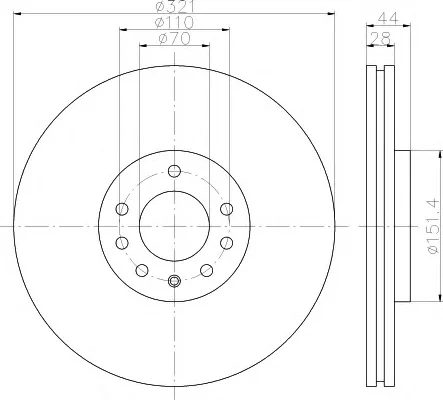 8DD 355 113-091 BEHR/HELLA/PAGID Тормозной диск (фото 1)