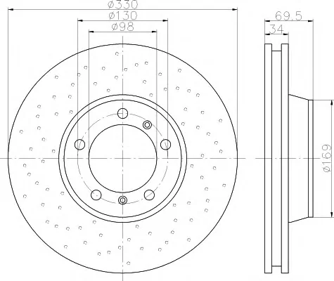 8DD 355 113-121 BEHR/HELLA/PAGID Тормозной диск (фото 1)