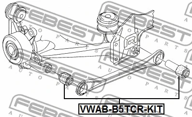 VWAB-B5TCR-KIT FEBEST Ремкомплект, поперечный рычаг подвески (фото 2)