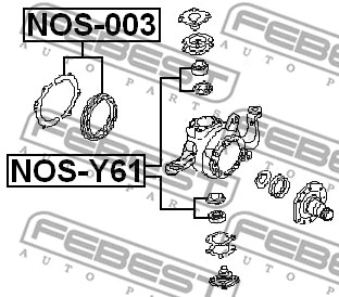 NOS-003 FEBEST Ремкомплект, поворотный кулак (фото 2)