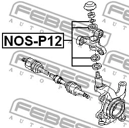 NOS-P12 FEBEST Ремкомплект, поворотный кулак (фото 2)