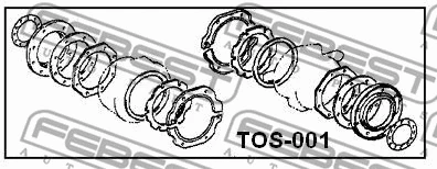 TOS-001 FEBEST Ремкомплект, поворотный кулак (фото 2)