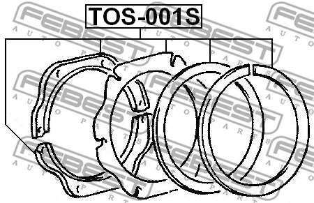 TOS-001S FEBEST Ремкомплект, поворотный кулак (фото 2)