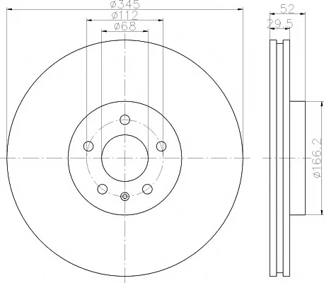 8DD 355 113-941 BEHR/HELLA/PAGID Тормозной диск (фото 1)