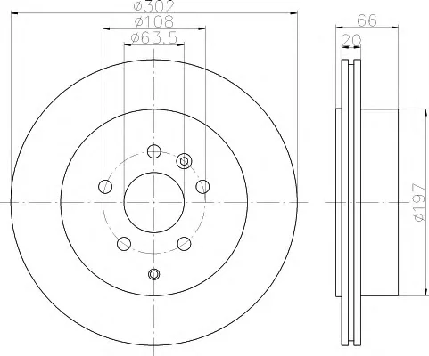 8DD 355 114-141 BEHR/HELLA/PAGID Тормозной диск (фото 1)