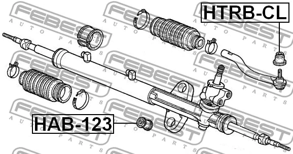 HTRB-CL FEBEST Ремкомплект, наконечник поперечной рулевой тяги (фото 2)