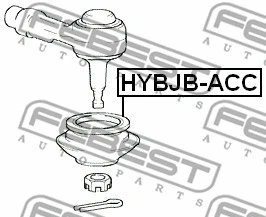 HYBJB-ACC FEBEST Ремкомплект, наконечник поперечной рулевой тяги (фото 2)
