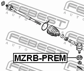 MZRB-PREM FEBEST Ремкомплект, наконечник поперечной рулевой тяги (фото 2)