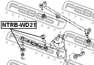NTRB-WD21 FEBEST Ремкомплект, наконечник поперечной рулевой тяги (фото 2)