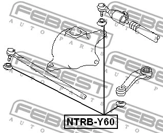 NTRB-Y60 FEBEST Ремкомплект, наконечник поперечной рулевой тяги (фото 2)