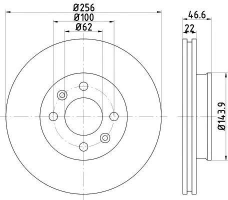 8DD 355 114-361 BEHR/HELLA/PAGID Тормозной диск (фото 1)