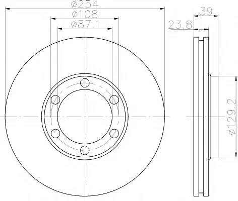 8DD 355 114-551 BEHR/HELLA/PAGID Тормозной диск (фото 1)