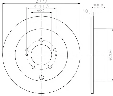 8DD 355 114-561 BEHR/HELLA/PAGID Тормозной диск (фото 1)