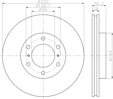 8DD 355 114-581 BEHR/HELLA/PAGID Тормозной диск (фото 1)