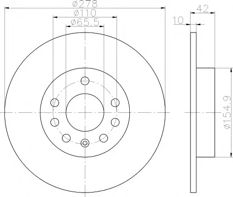 8DD 355 114-621 BEHR/HELLA/PAGID Тормозной диск (фото 1)