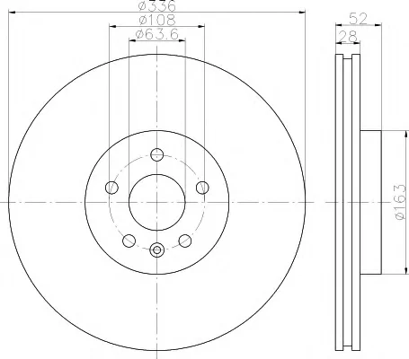 8DD 355 114-691 BEHR/HELLA/PAGID Тормозной диск (фото 1)