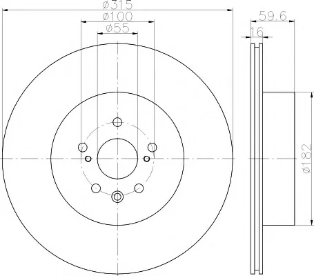 8DD 355 114-811 BEHR/HELLA/PAGID Тормозной диск (фото 1)