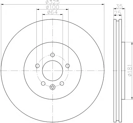 8DD 355 114-881 BEHR/HELLA/PAGID Тормозной диск (фото 1)