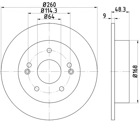 8DD 355 115-031 BEHR/HELLA/PAGID Тормозной диск (фото 1)