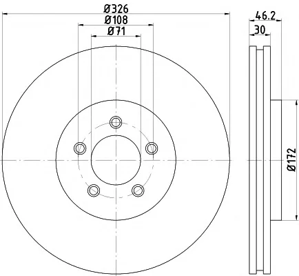 8DD 355 115-111 BEHR/HELLA/PAGID Тормозной диск (фото 1)