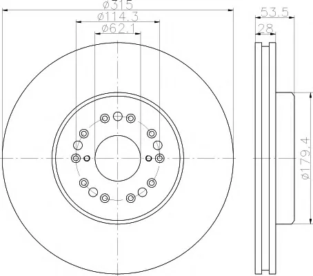 8DD 355 115-141 BEHR/HELLA/PAGID Тормозной диск (фото 1)