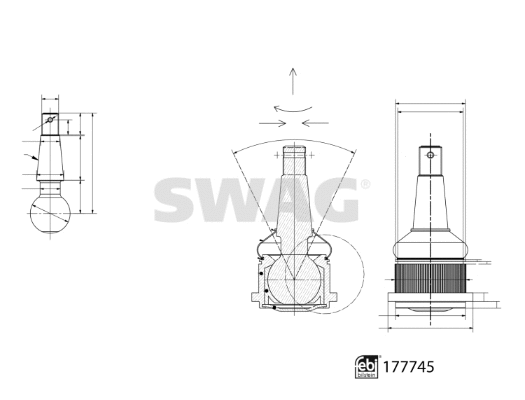 33 10 4280 SWAG Шарнир независимой подвески / поворотного рычага (фото 2)