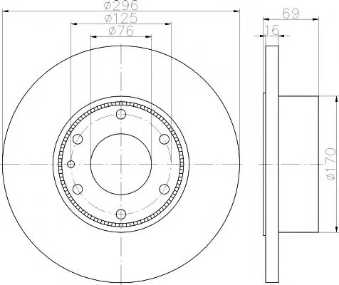 8DD 355 115-511 BEHR/HELLA/PAGID Тормозной диск (фото 1)