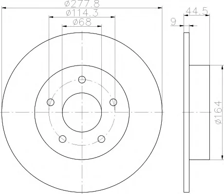 8DD 355 115-631 BEHR/HELLA/PAGID Тормозной диск (фото 1)